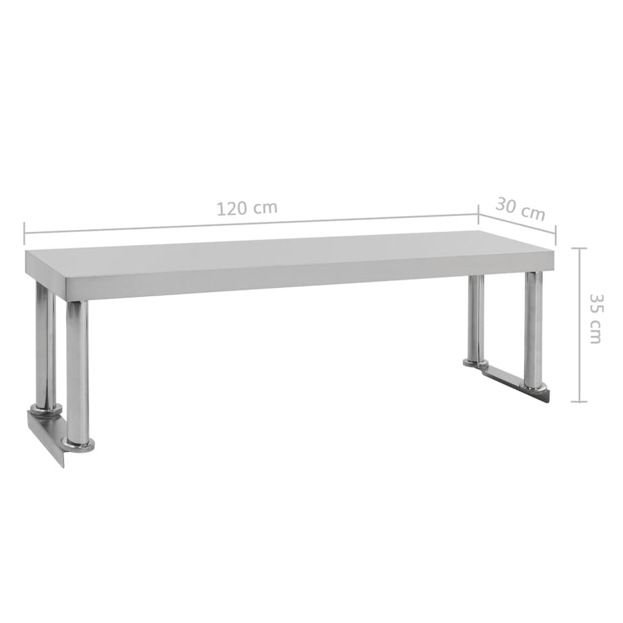 Verhoging Voor Werktafel Roestvrij Staal 120 x 30 x 35 cm