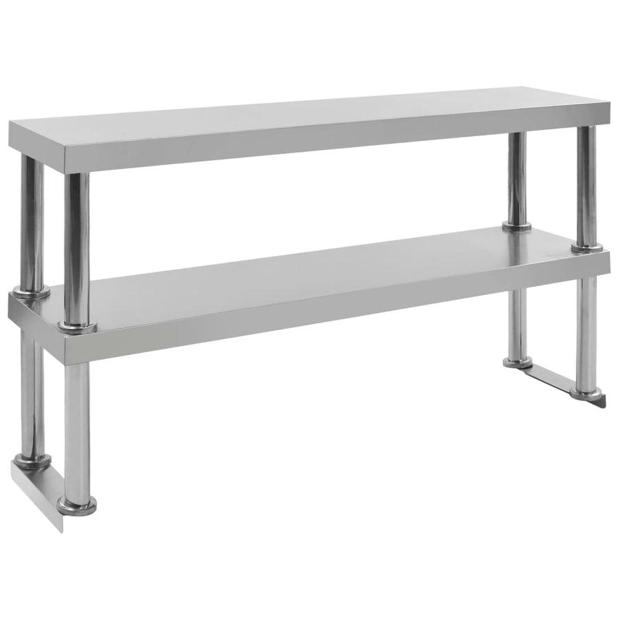 Verhoging Voor Werktafel 2-Laags Roestvrij Staal 120 x 30 x 65 cm