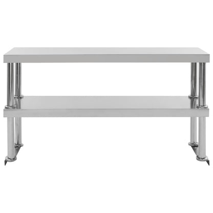 Verhoging Voor Werktafel 2-Laags Roestvrij Staal 120 x 30 x 65 cm