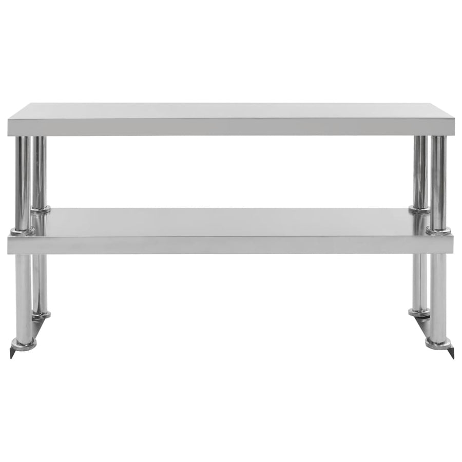 Verhoging Voor Werktafel 2-Laags Roestvrij Staal 120 x 30 x 65 cm