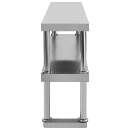 Verhoging Voor Werktafel 2-Laags Roestvrij Staal 120 x 30 x 65 cm