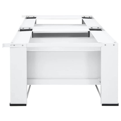 Wasmachine- en drogerverhoger dubbel met lades wit