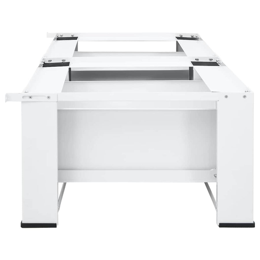 Wasmachine- en drogerverhoger dubbel met lades wit