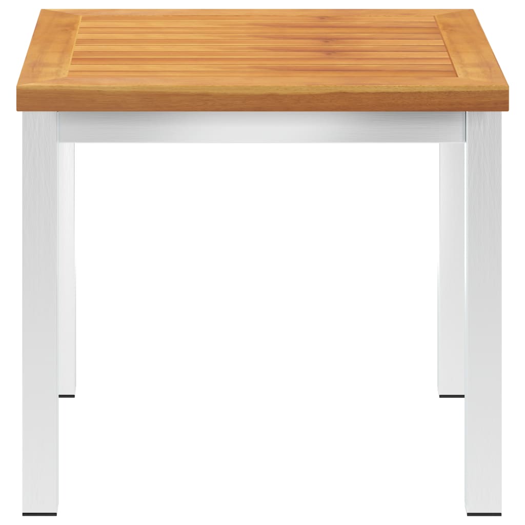 Tuinbijzettafel 45X45X38 Cm Massief Acaciahout Roestvrij Staal
