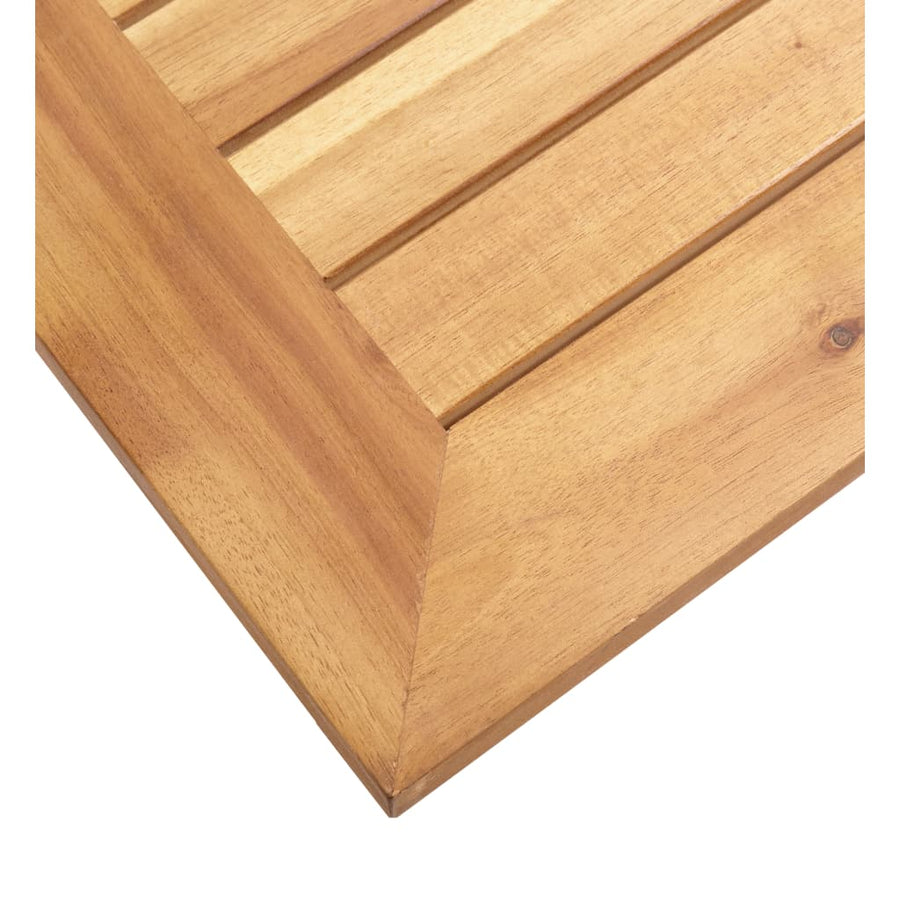 Tuinbijzettafel 45X45X38 Cm Massief Acaciahout Roestvrij Staal
