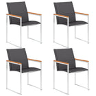 Garden Chairs 4 pcs Textilene and Stainless Steel Grey
