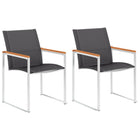 Garden chairs 2 pcs textilene and stainless steel gray