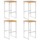 Bar stools 4 pcs solid acacia wood and stainless steel