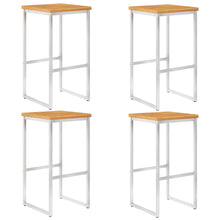 Barstoelen En Roestvrij Staal 4 Massief acaciahout