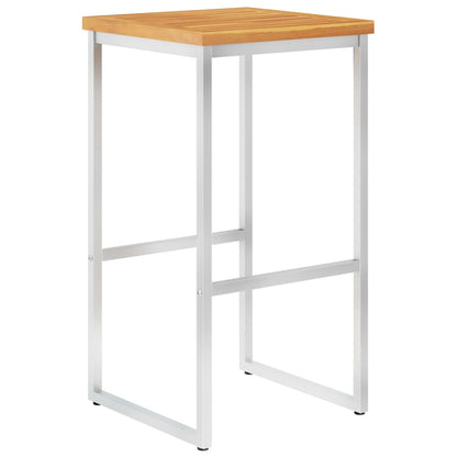 Barstoelen En Roestvrij Staal 4 Massief acaciahout