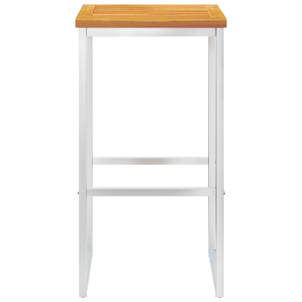 Barstoelen En Roestvrij Staal 4 Massief acaciahout
