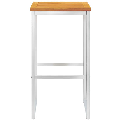 Barstoelen En Roestvrij Staal 4 Massief acaciahout