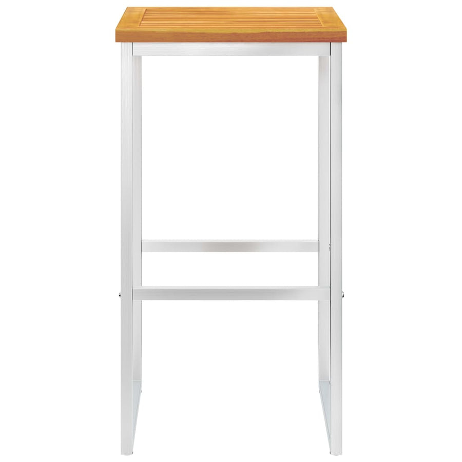 Barstoelen En Roestvrij Staal 4 Massief acaciahout