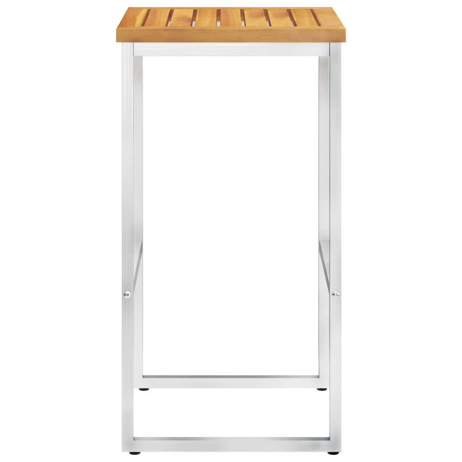 Barstoelen En Roestvrij Staal 4 Massief acaciahout