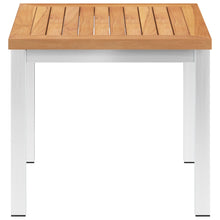 Tuinbijzettafel 45X45X38 Cm Massief Teakhout En Roestvrij Staal