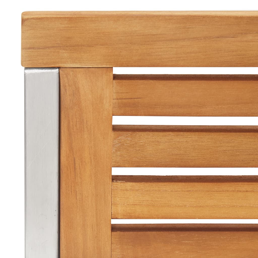 Tuinstoelen 2 St Massief Teakhout En Roestvrij Staal 1