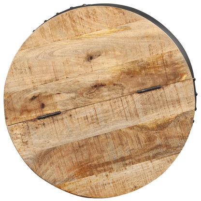Salontafel Rond Massief Mangohout 1 53 x 43 cm Zwart