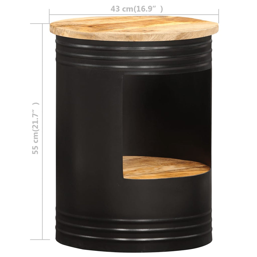 Salontafel Massief Mangohout 1 43 x 55 cm Zwart