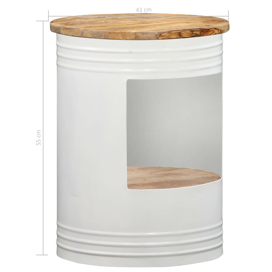 Salontafel Massief Mangohout 1 43 x 55 cm Wit