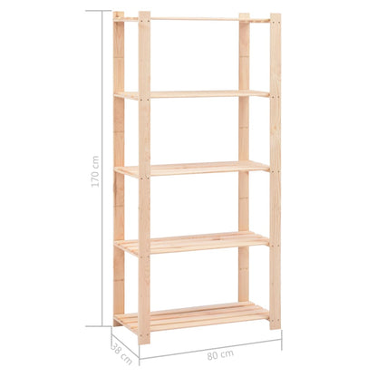 Opbergrekken 5-Laags 2 St 80X38X170 Cm Grenenhout 250 Kg