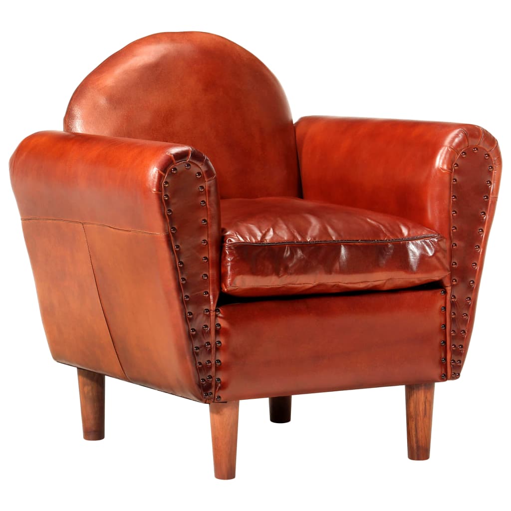Kuipstoel 77X65X79 Cm Echt Leer Bruin