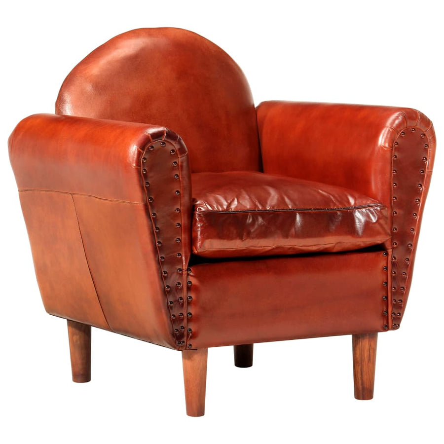 Kuipstoel 77X65X79 Cm Echt Leer Bruin