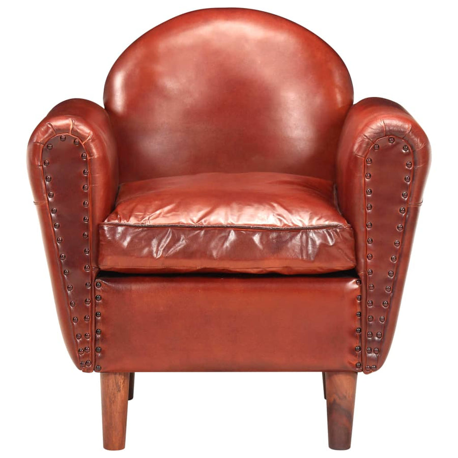 Kuipstoel 77X65X79 Cm Echt Leer Bruin