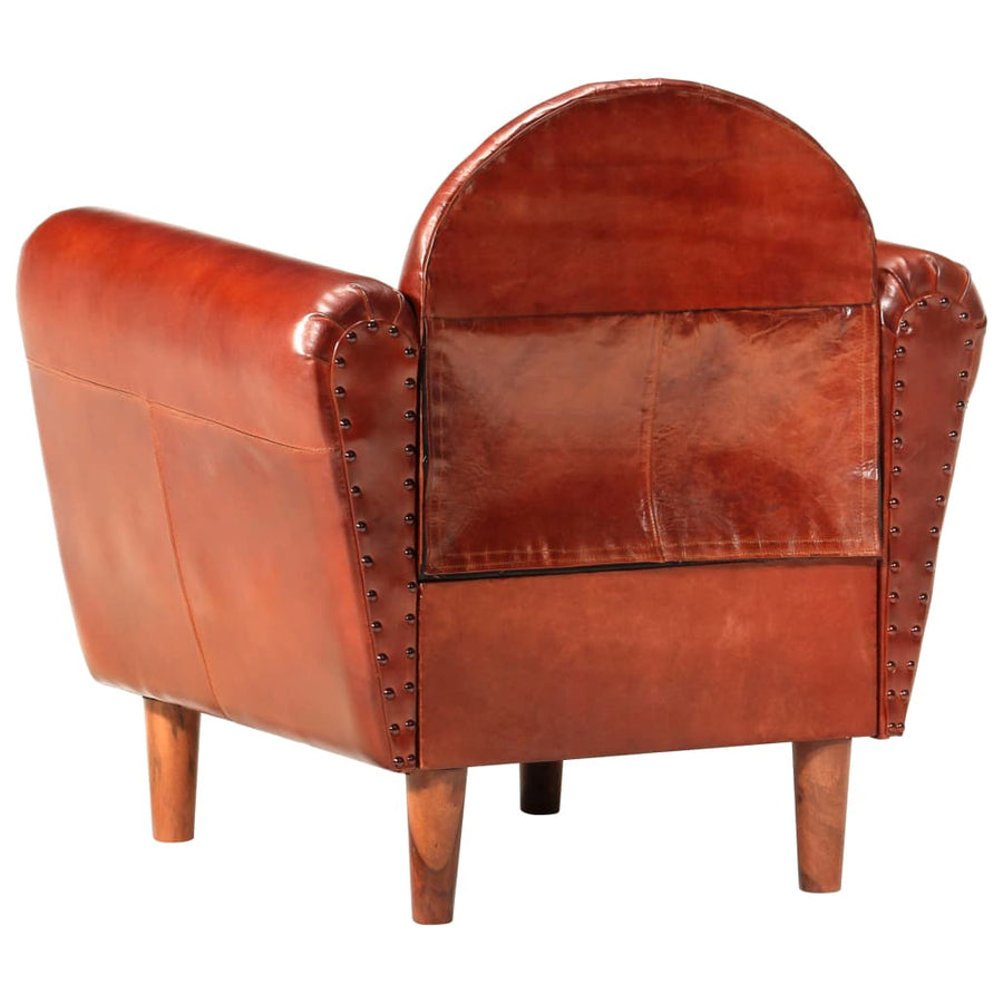Kuipstoel 77X65X79 Cm Echt Leer Bruin
