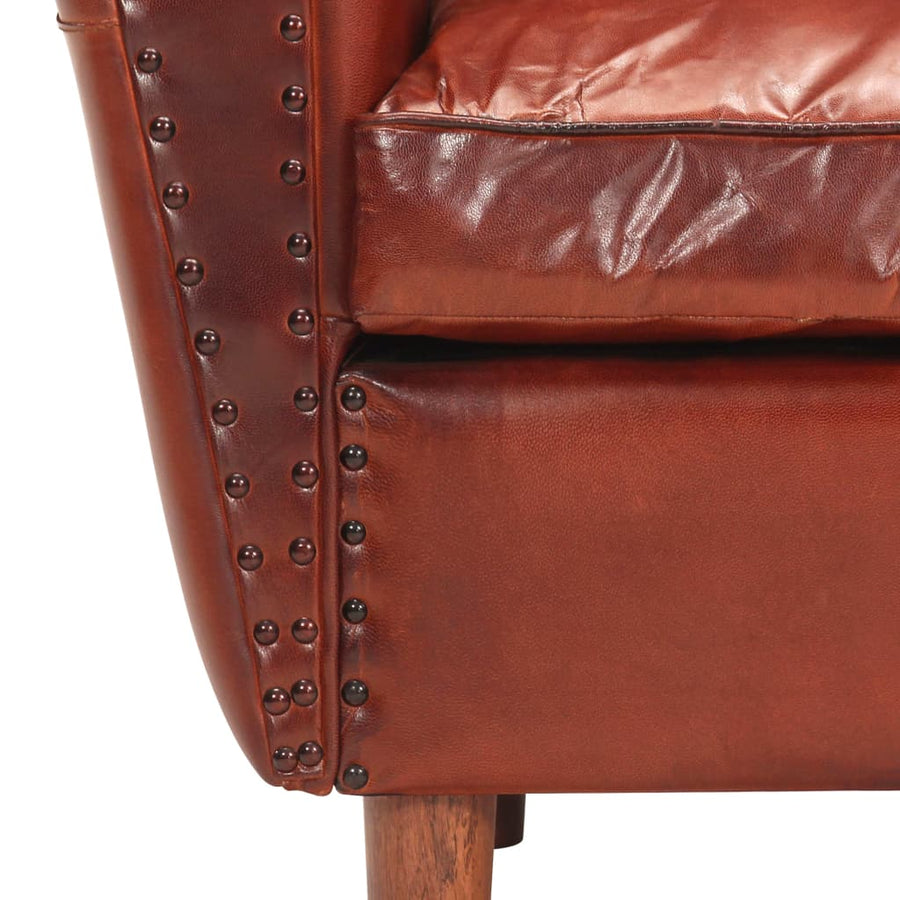 Kuipstoel 77X65X79 Cm Echt Leer Bruin