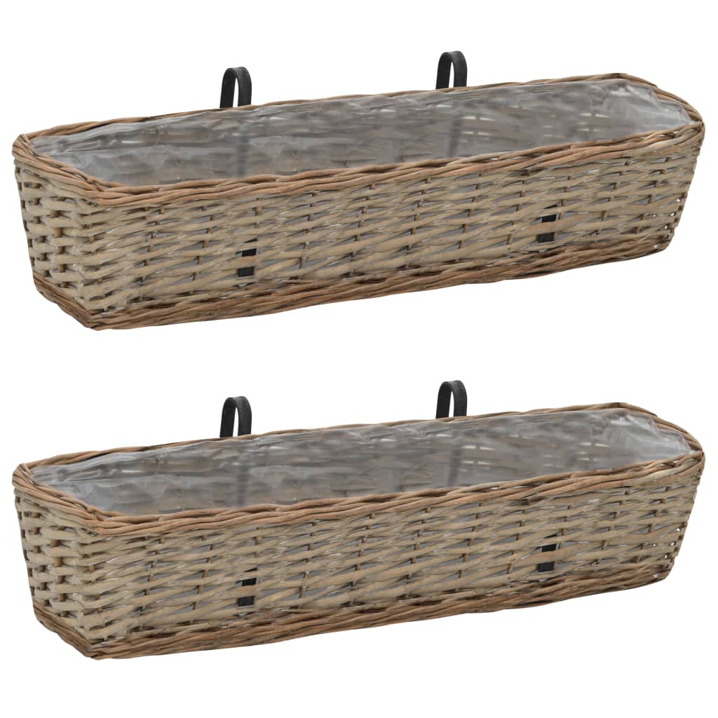 Balkonbakken 80 Cm Wicker Met Pe-Voering 80 x 20 x 15 cm