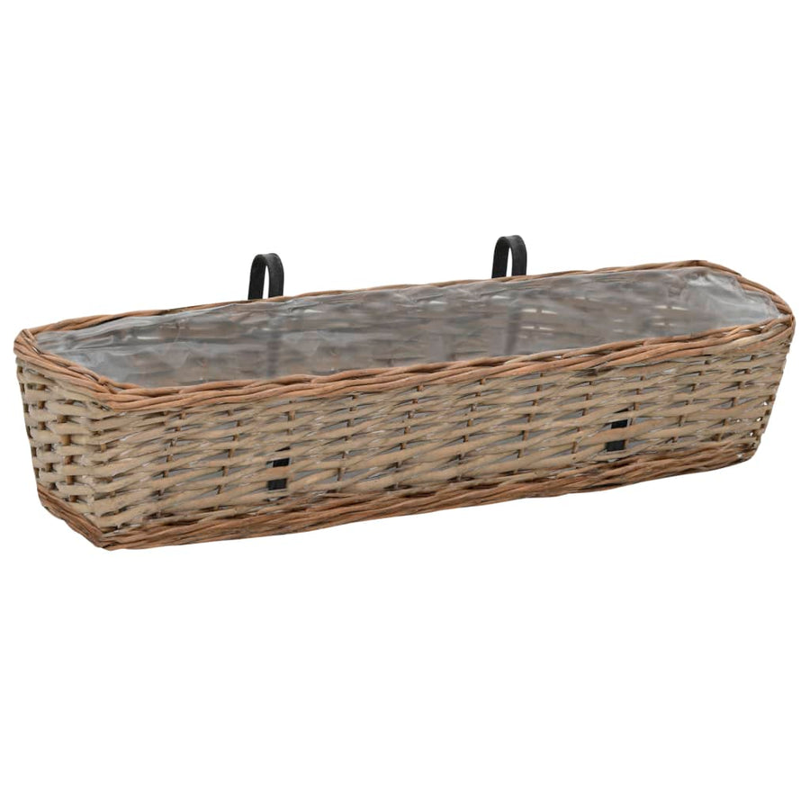 Balkonbakken 80 Cm Wicker Met Pe-Voering 80 x 20 x 15 cm