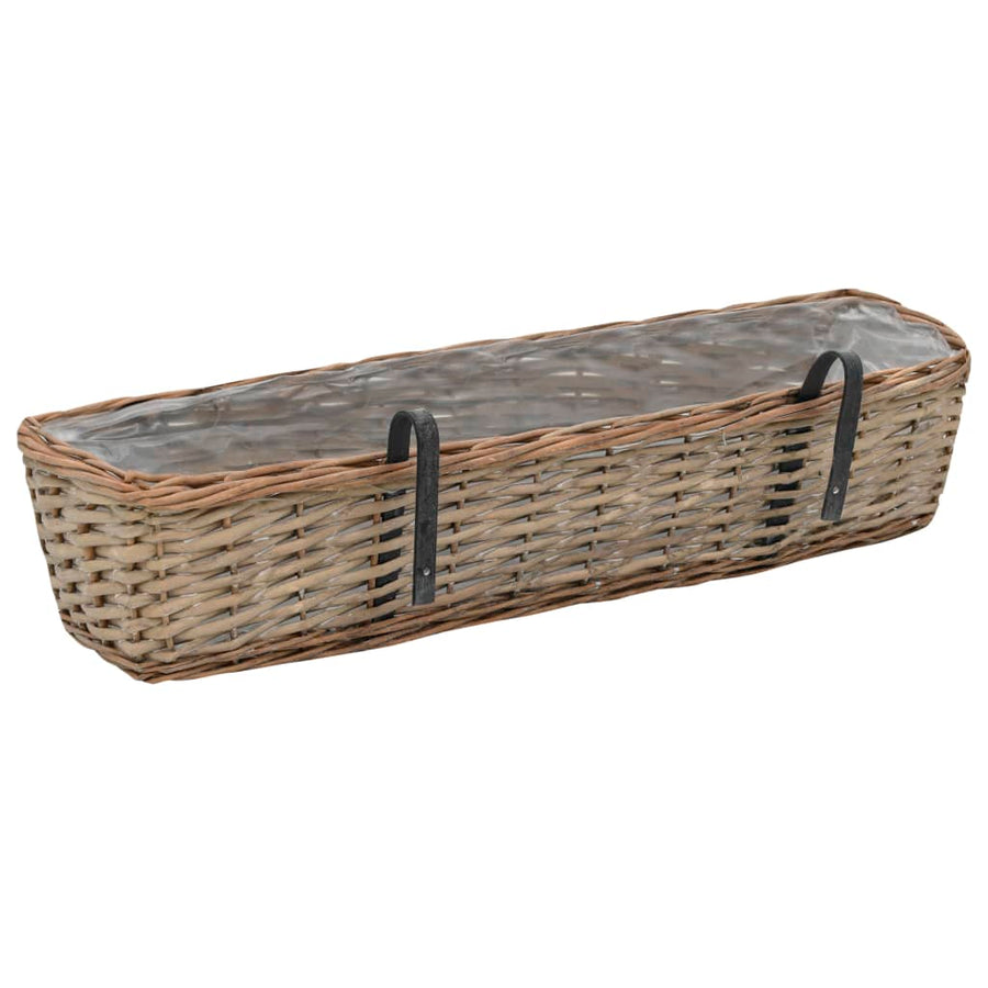 Balkonbakken 80 Cm Wicker Met Pe-Voering 80 x 20 x 15 cm