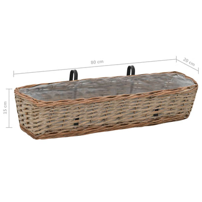 Balkonbakken 80 Cm Wicker Met Pe-Voering 80 x 20 x 15 cm
