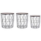 Salontafel set 3 stuks zwart