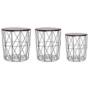 Salontafel set 3 stuks zwart