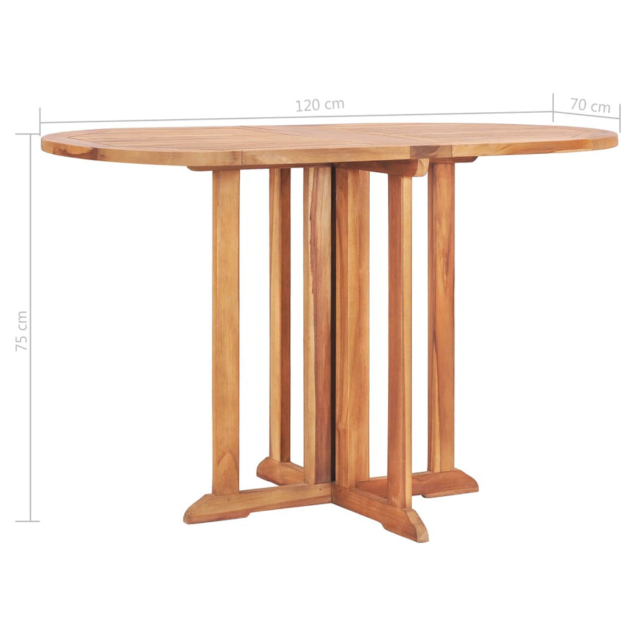 Tuintafel Inklapbaar Massief Teakhout 120 x 70 x 75 cm