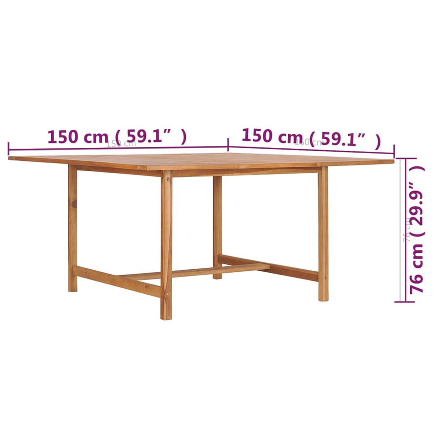 Tuintafel Massief Teakhout 150 x 150 x 76 cm