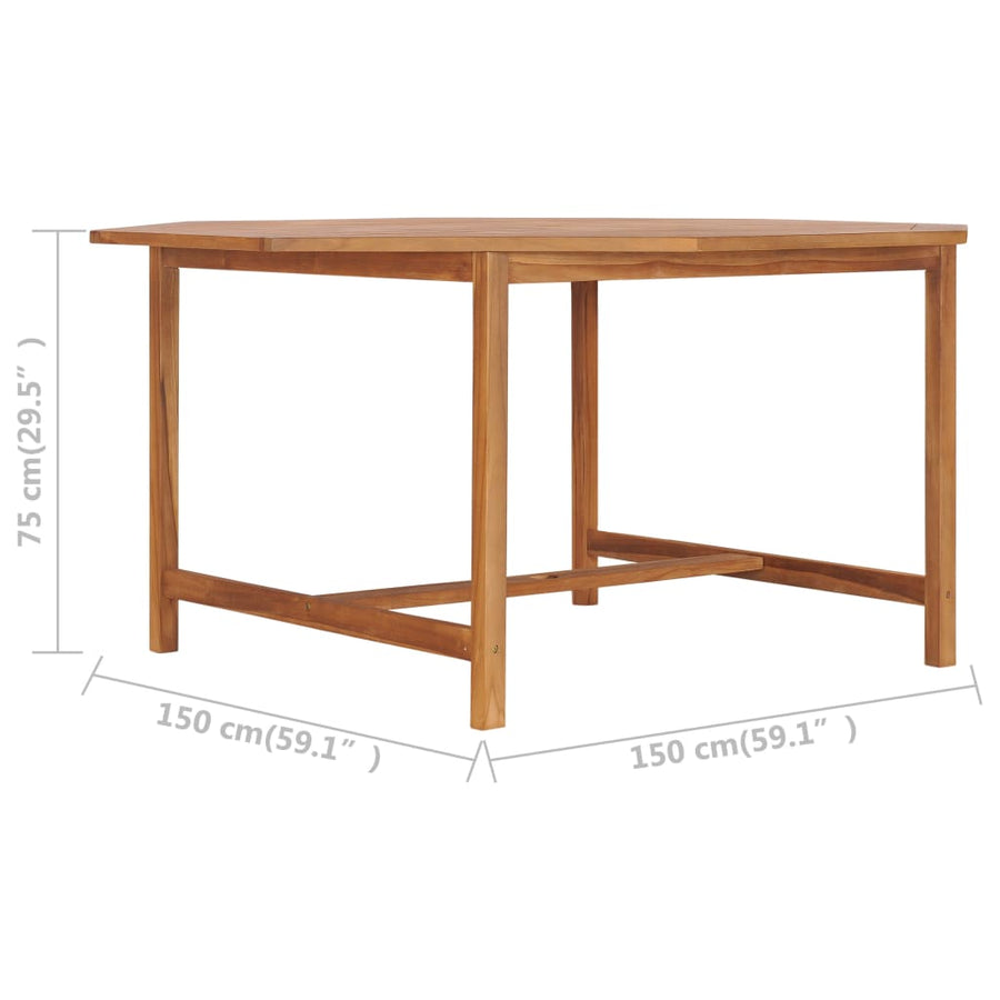 Tuintafel Massief Teakhout 150 x 150 x 75 cm