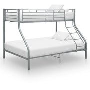 Bunk bed frame metal grey 140x200 cm/90x200 cm