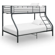 Bunk bed frame metal black 140x200 cm/90x200 cm
