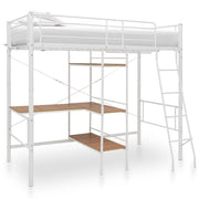 Stapelbed met tafel metaal wit 90x200 cm