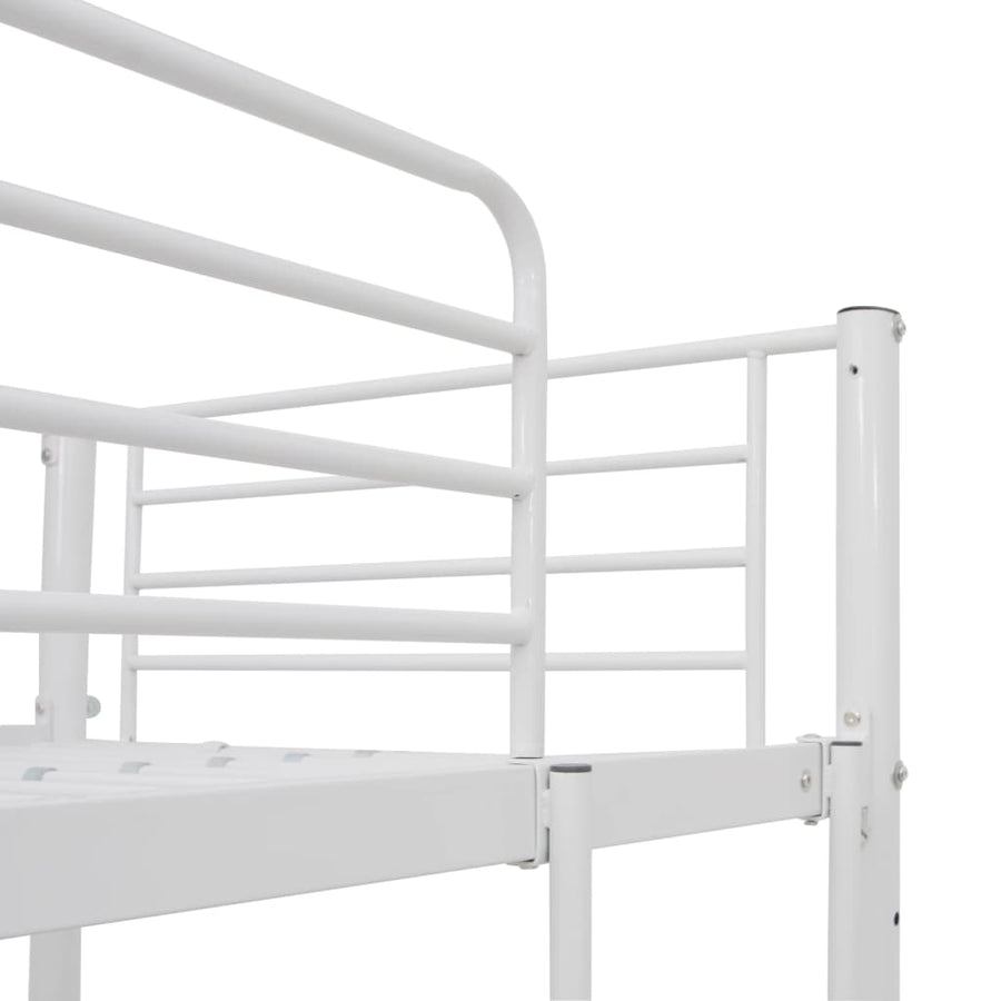 Stapelbedframe Met Tafel Metaal Wit