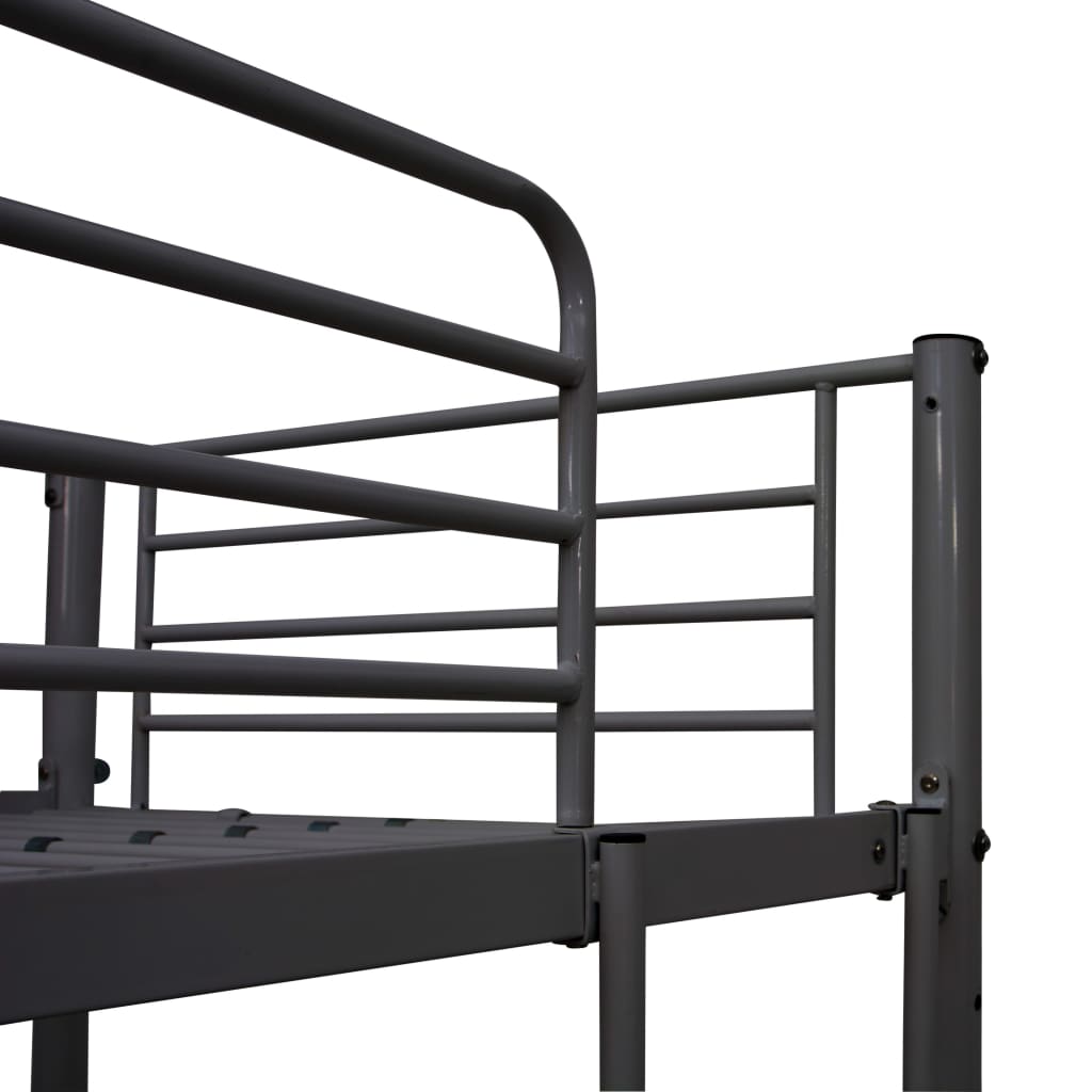 Stapelbedframe Met Tafel Metaal Zwart