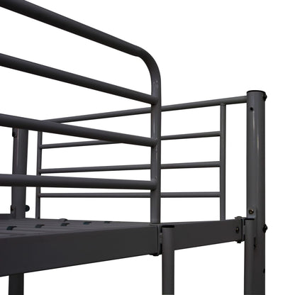 Stapelbedframe Met Tafel Metaal Zwart
