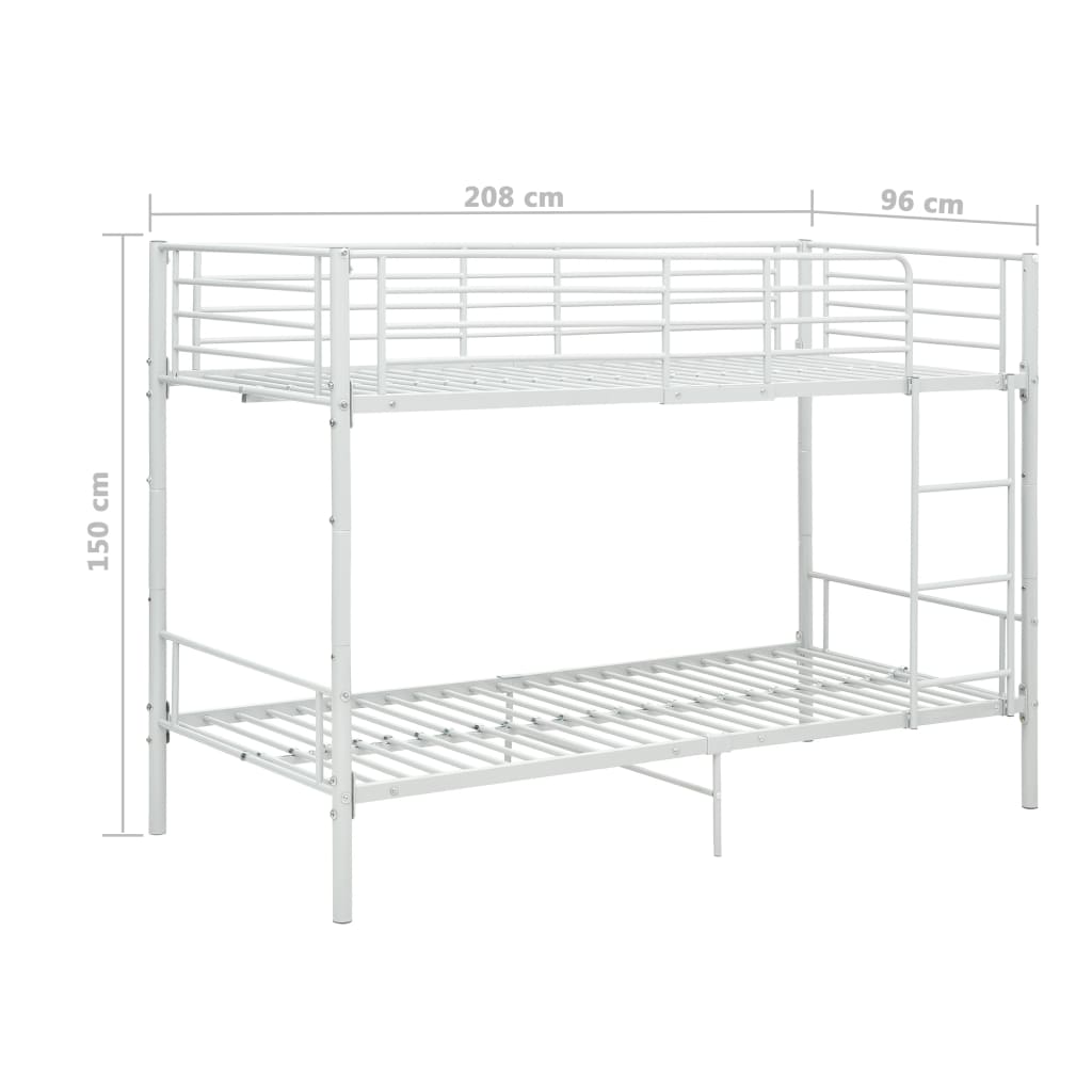 Stapelbed Metaal 90X200 Cm Wit