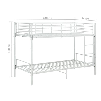 Stapelbed Metaal 90X200 Cm Wit