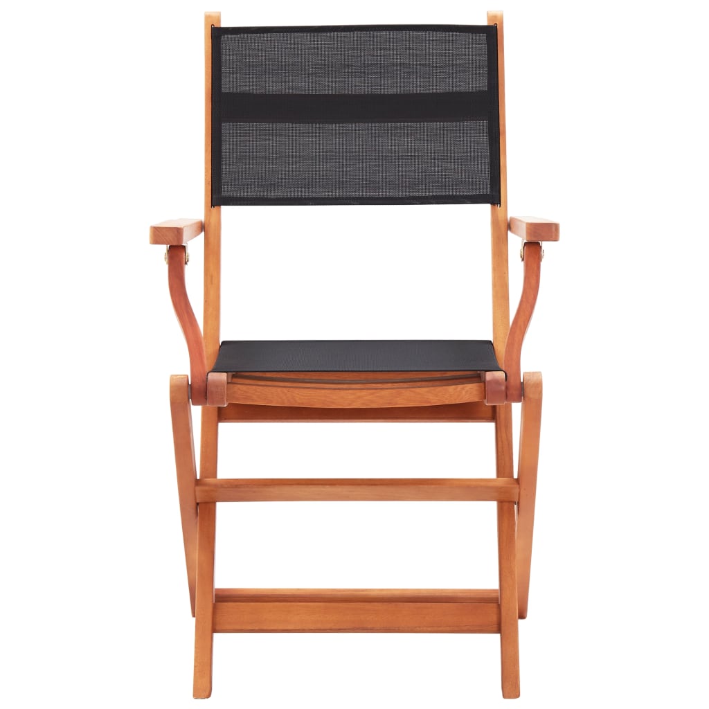 Tuinstoelen Inklapbaar Eucalyptushout En Textileen 2 Zwart