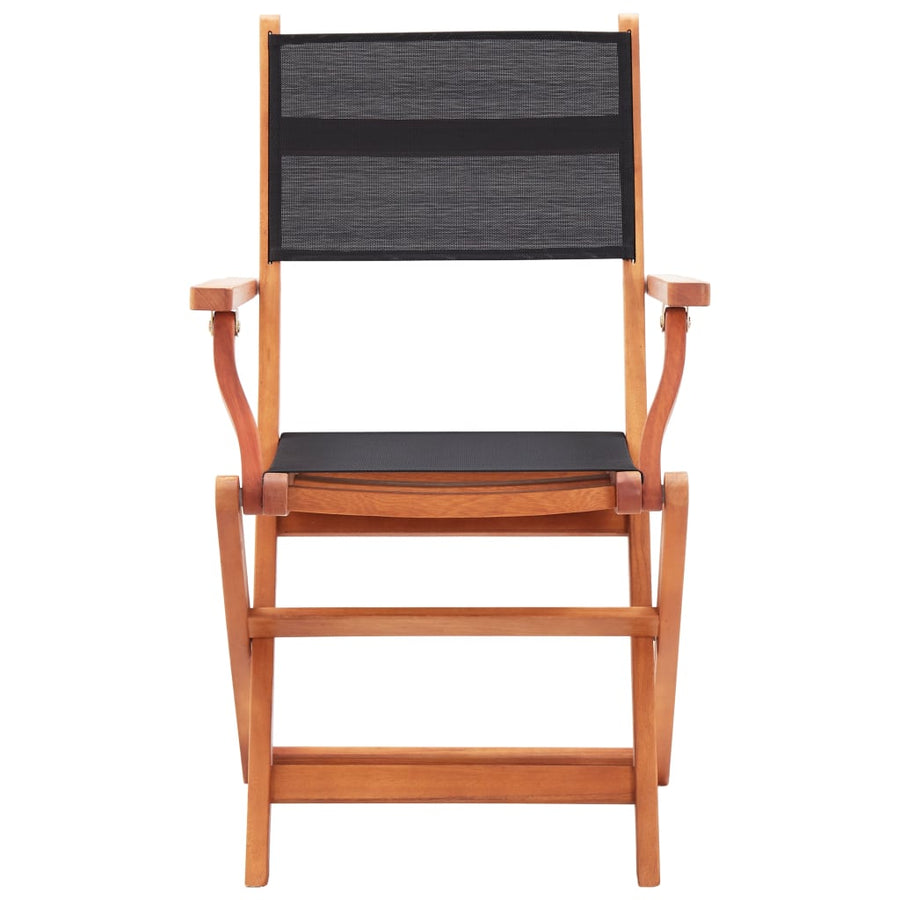 Tuinstoelen Inklapbaar Eucalyptushout En Textileen 2 Zwart