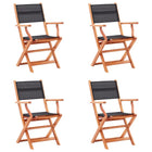 Tuinstoelen 4 stuks inklapbaar eucalyptushout zwart