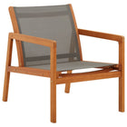 Lounge chair solid eucalyptus wood and textilene grey
